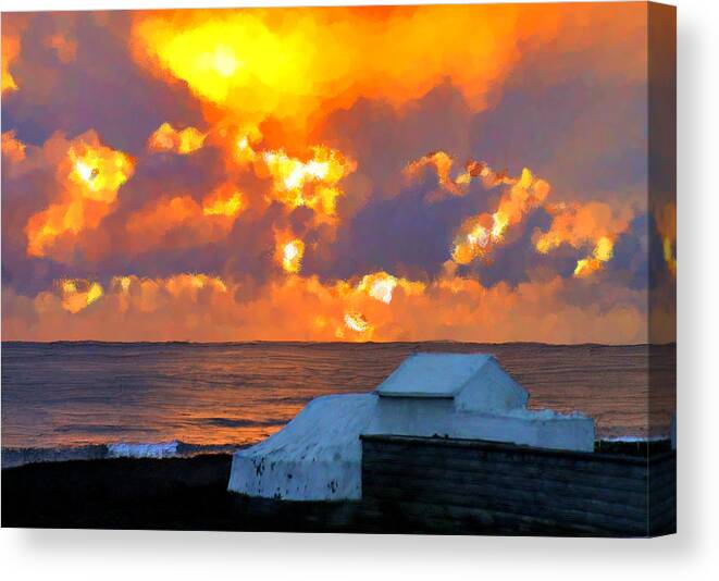 Sunrise Canvas Print featuring the painting Super Sunset by Bruce Nutting