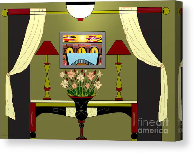 Lighting Canvas Print featuring the painting Swanky Decor by Lewanda Laboy