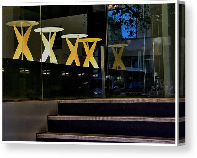 Tables Canvas Print featuring the photograph Sydney Window Display101a by Frank Wickham