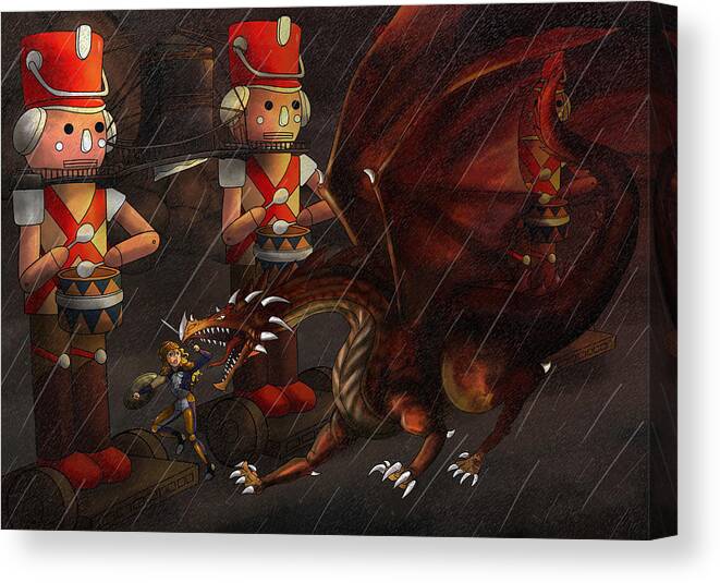 Wurtherington Canvas Print featuring the painting Tammy and the Korgoyle by Reynold Jay