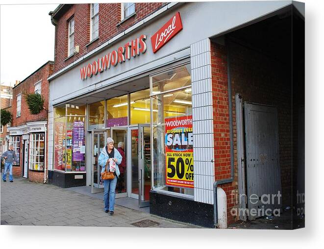 Local Canvas Print featuring the photograph Tenterden Woolworths store by David Fowler