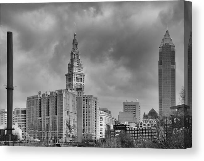 Buildings Canvas Print featuring the photograph Terminal Tower by Guy Whiteley