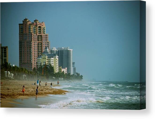 Beach Canvas Print featuring the photograph The Beach Near Fort Lauderdale by Eric Tressler