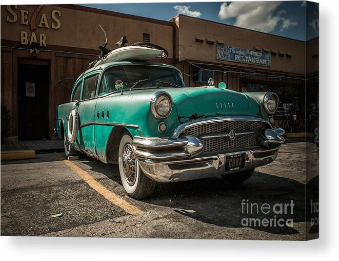 Auto Canvas Print featuring the photograph The Buick II - ready to surf by Hannes Cmarits