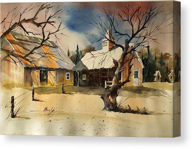 Barn Canvas Print featuring the painting The Cupola by Gerald Miraldi