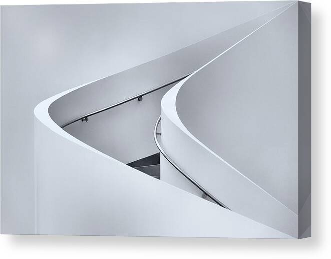 Architecture Canvas Print featuring the photograph The Curved Stairs by Jeroen Van De