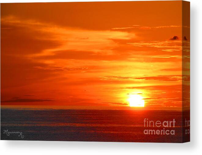 Sunset Canvas Print featuring the photograph The End of the Day by Mariarosa Rockefeller