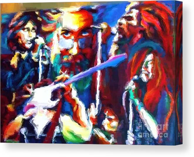  Canvas Print featuring the photograph The Gang in Oils by Kelly Awad