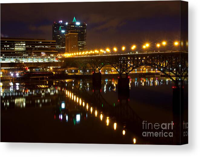Knoxville Canvas Print featuring the photograph The Gay Street Bridge by Douglas Stucky