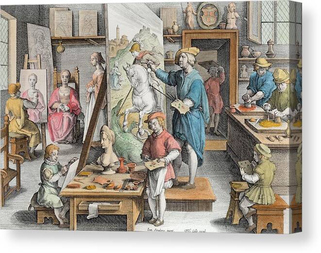 The Invention Of Oil Paint, Plate 15 Canvas Print / Canvas Art by Jan van  der Straet - Fine Art America
