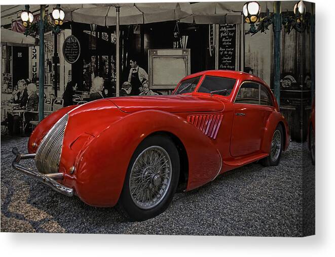 Car Canvas Print featuring the photograph The Long Red One by Joachim G Pinkawa
