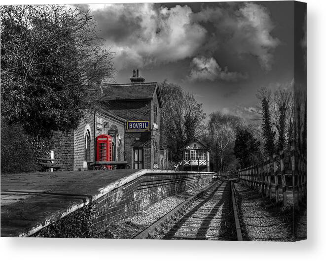 Wirral Canvas Print featuring the photograph The Old Red Telephone Box by Spikey Mouse Photography