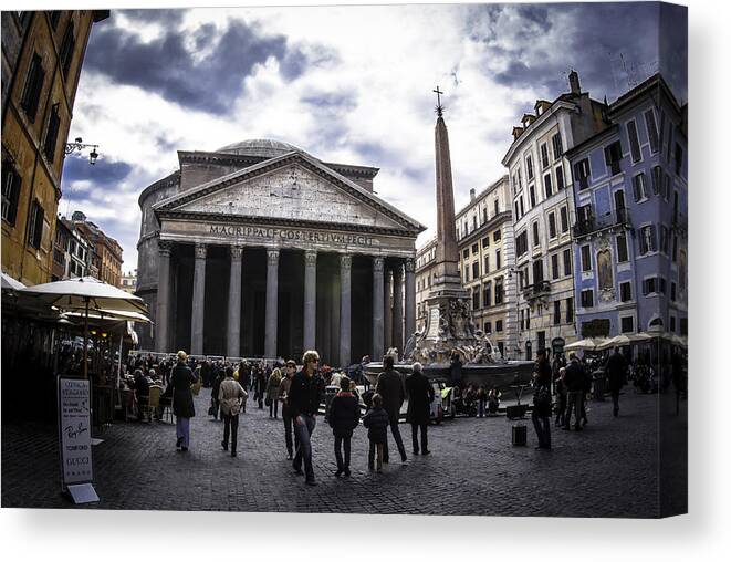 Italy Canvas Print featuring the photograph The Pantheon by Eye Olating Images