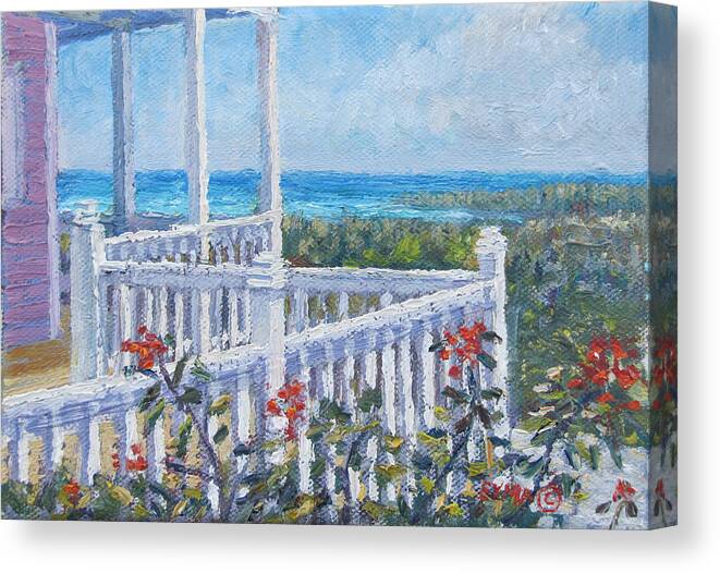 The Porch Canvas Print featuring the painting The Porch by Ritchie Eyma