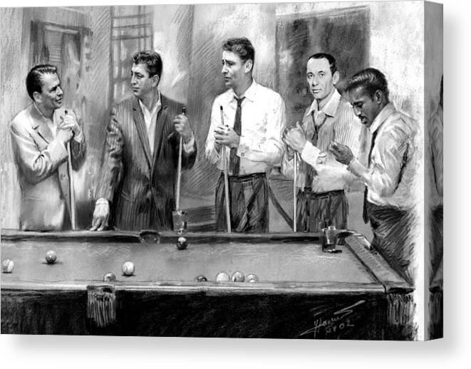 The Rat Pack Canvas Print featuring the drawing The Rat Pack by Viola El