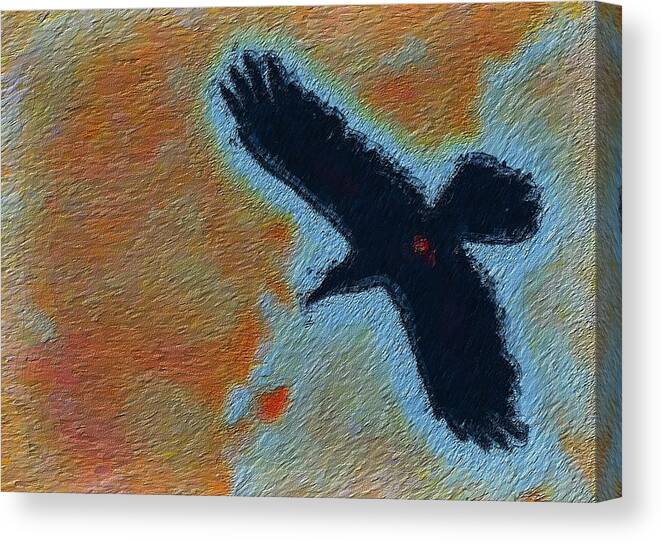 Photographic Art Canvas Print featuring the photograph The Raven Roams by Lisa Holland-Gillem