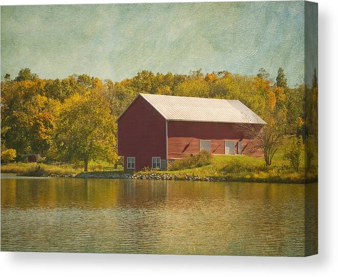 Barn Canvas Print featuring the photograph The Red Barn by Kim Hojnacki
