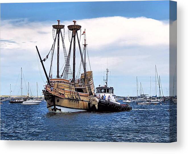 Mayflower Ii Canvas Print featuring the photograph The Return of Mayflower II by Janice Drew