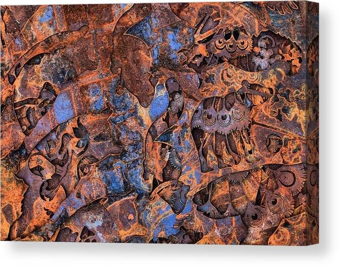 Metal Canvas Print featuring the photograph The Scrap Pile by Donald J Gray