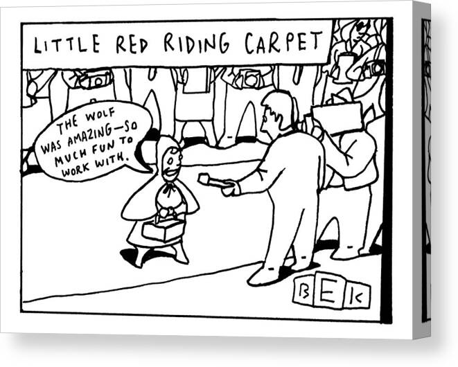 Little Red Riding Hood Canvas Print featuring the drawing The Title Reads by Bruce Eric Kaplan