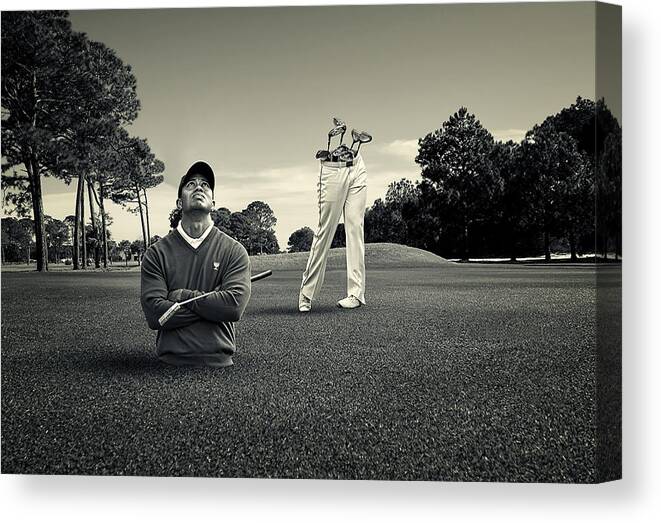 Tiger Woods Canvas Print featuring the photograph Tiger Woods by Fitim Bushati