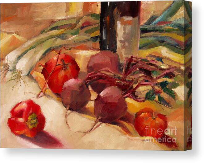 Still Life Canvas Print featuring the painting Tom's Bounty by Michelle Abrams