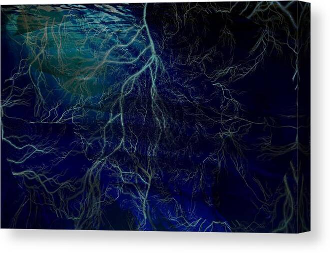 Abstract Canvas Print featuring the digital art Tormented Sea by Amanda Eberly