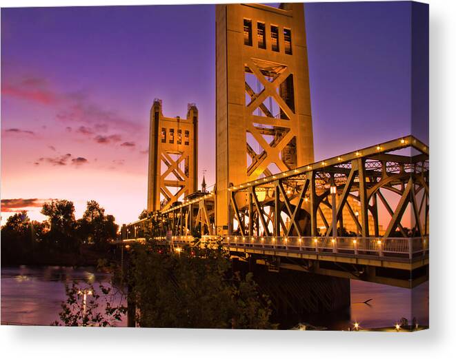 Sunset Canvas Print featuring the photograph Tower Bridge Sunset by Randy Wehner