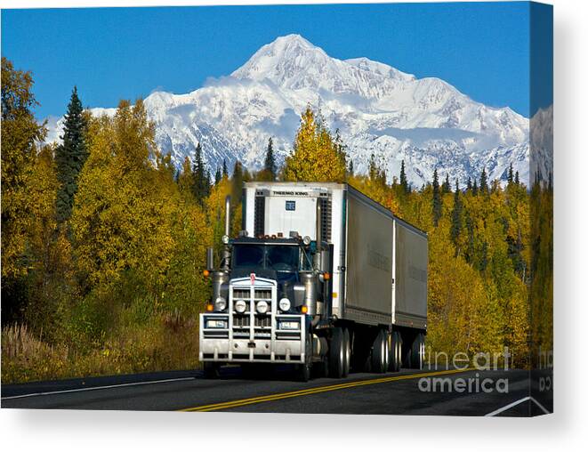 Tractor-trailer Canvas Print featuring the photograph Tractor-trailer by Mark Newman