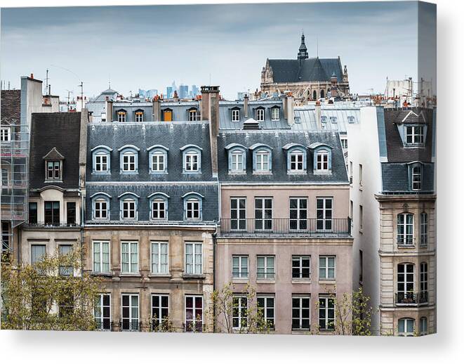 Built Structure Canvas Print featuring the photograph Traditional Buildings In Paris by Mmac72