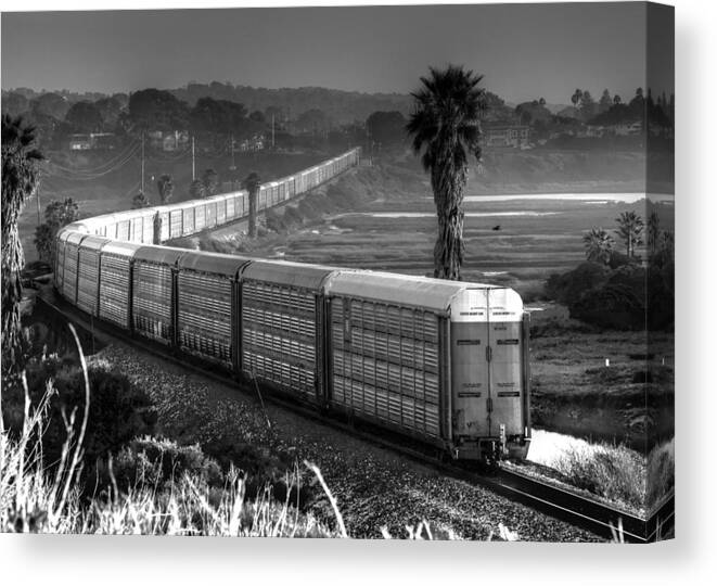 Train Canvas Print featuring the photograph Train at San Elijo Lagoon by Dusty Wynne