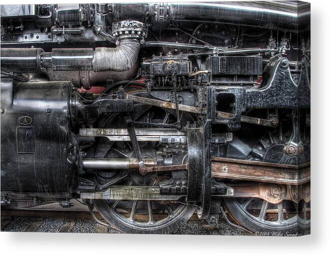 Engineer Canvas Print featuring the photograph Train - Engine - 1218 - Norfolk and Western - Built 1950 by Mike Savad