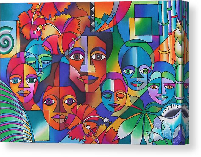 World Cultures Canvas Print featuring the painting Treasure What We Have by Maria Rova