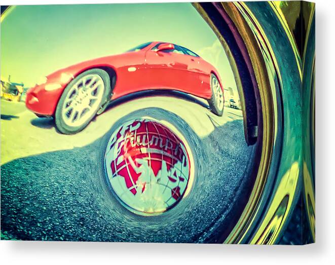 Retro Canvas Print featuring the photograph Triumph and Jaguar by Spikey Mouse Photography