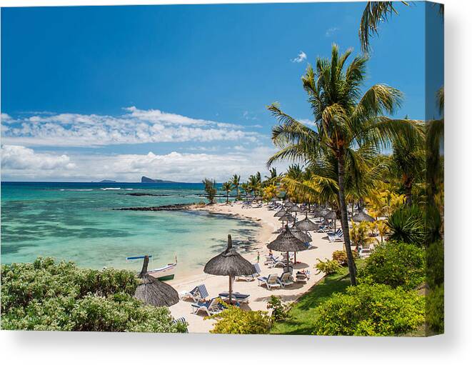 Mauritius Canvas Print featuring the photograph Tropical Beach II. Mauritius by Jenny Rainbow