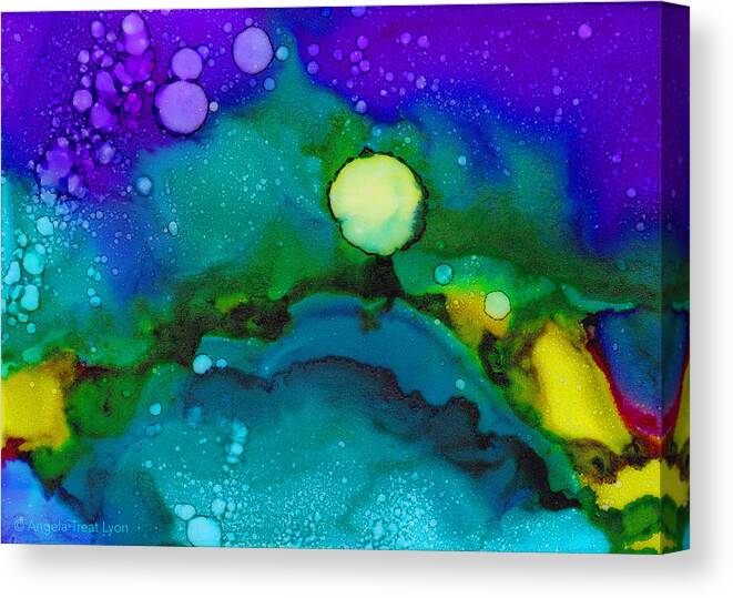 Tropical Canvas Print featuring the painting Tropical Moon by Angela Treat Lyon
