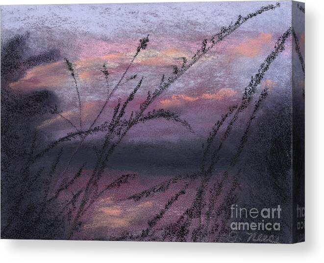 Twilight Canvas Print featuring the pastel Twilight Silhouette by Ginny Neece