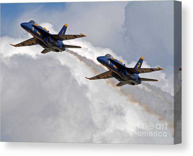 Blue Angels Canvas Print featuring the photograph Two Angels by Bob Hislop