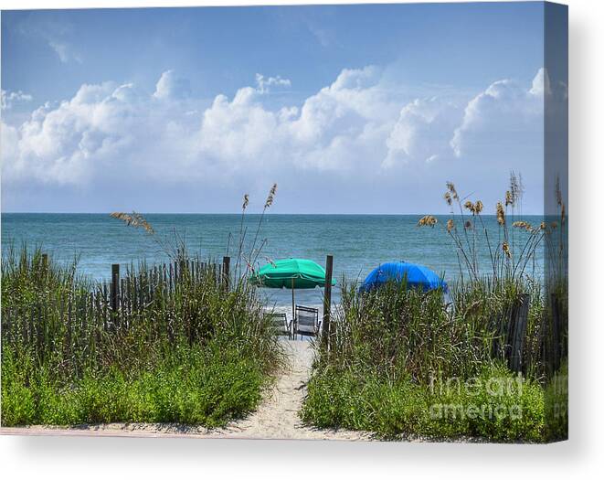 Beach Canvas Print featuring the photograph Umbrella Heaven by Kathy Baccari