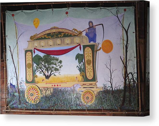 Circus Canvas Print featuring the painting Uncle Clay's Traveling Holocaust and Wild Animal Show by Claiborne Coyle