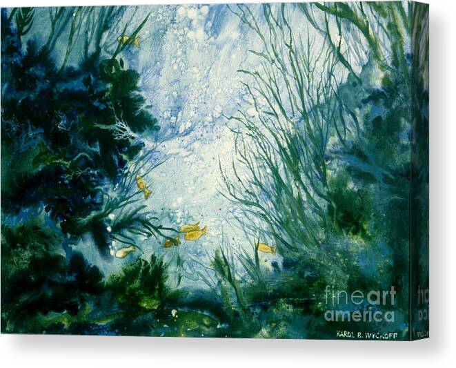 Bubbles Canvas Print featuring the painting Under Water View by Karol Wyckoff