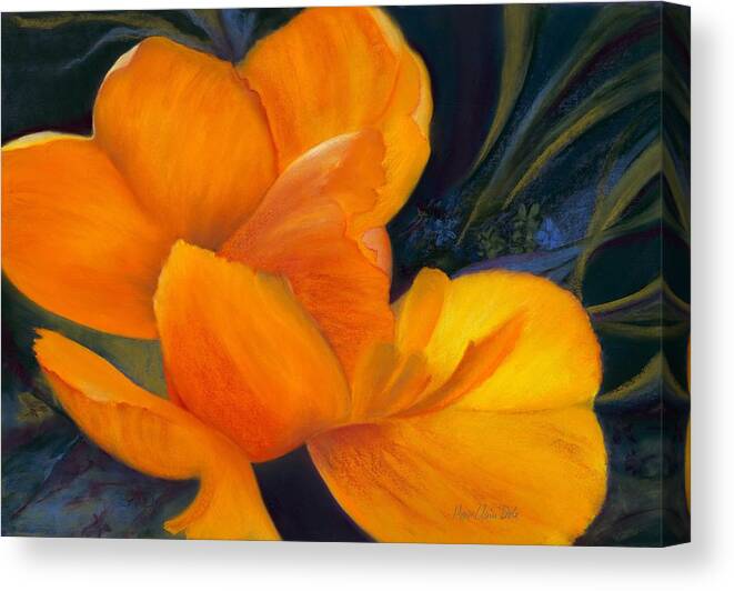Pastel Painting Canvas Print featuring the pastel Unfolding by Marie-Claire Dole