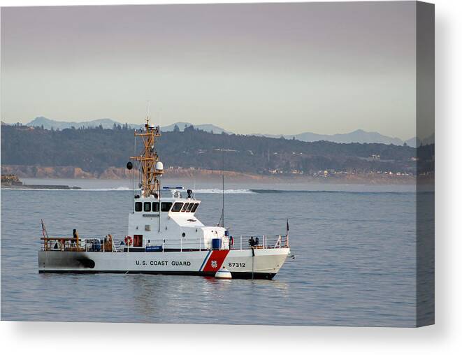 Boat Canvas Print featuring the photograph U.S. Coast Guard Cutter - Hawksbill by Deana Glenz
