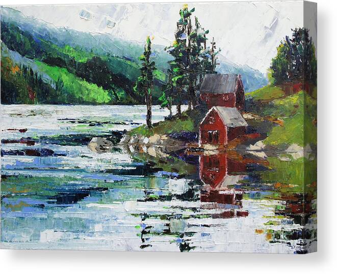 Sweden Canvas Print featuring the painting Vaermland Sweden by Barbara Pommerenke