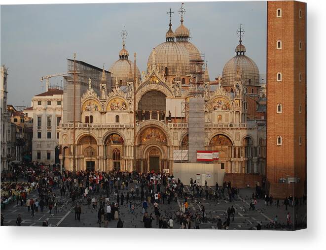 Italy Canvas Print featuring the photograph Venice at Sunset by Caroline Stella