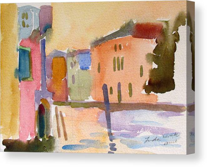 Venice Canvas Print featuring the painting Venice Dawn by Linda Novick