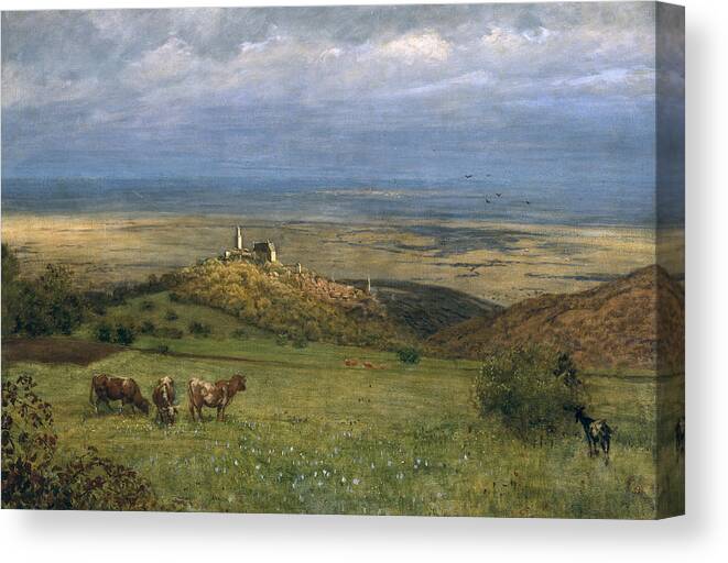 View Of Kronberg In Taunus Canvas Print featuring the painting View of Kronberg in Taunus by Hans Thoma