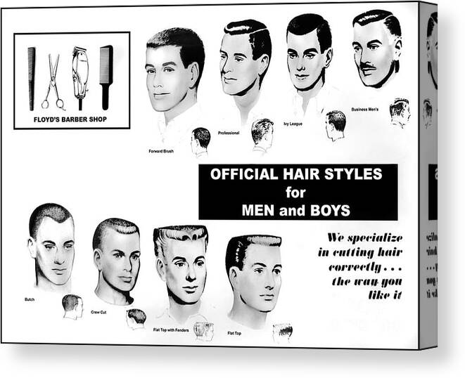 Vintage Canvas Print featuring the photograph Vintage Barber Haircut Poster by Action