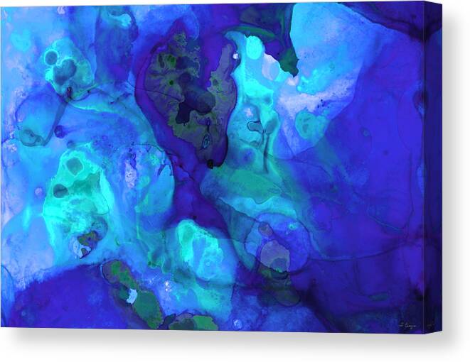 Abstract Canvas Print featuring the painting Violet Blue - Abstract Art By Sharon Cummings by Sharon Cummings