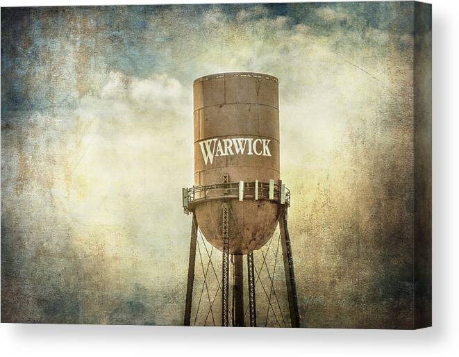 Water Tower Canvas Print featuring the photograph Warwick Water Tower by Cathy Kovarik